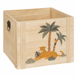 Set de 3 cagettes enfant "Jungle", bois