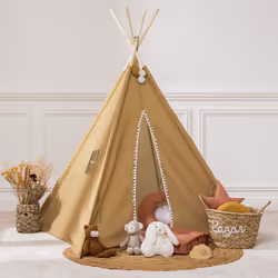 Tipi enfant "Wapi", coton et peuplier, jaune ocre