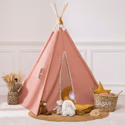 Tipi enfant "Wapi", coton et peuplier, rose terracotta