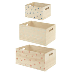Set de 3 cagettes enfant "Étoile", bois