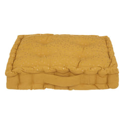 Coussin de sol enfant "Berlingot", coton, jaune ocre, 40x40 cm