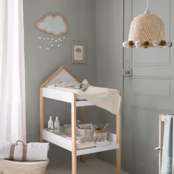 Table à langer bébé, bois, blanc