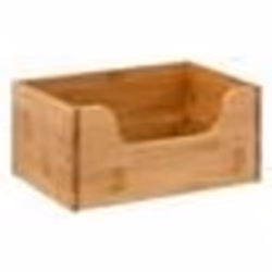 Panier de Rangement Empilable Bambou 31cm Beige