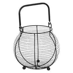 Panier de Rangement 55 Œufs Métal 23cm Noir