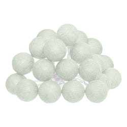 Guirlande LED, 20 boules, vert céladon