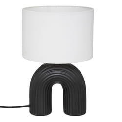 Lampe "Eidel", métal et céramique, noir, H40,5 cm