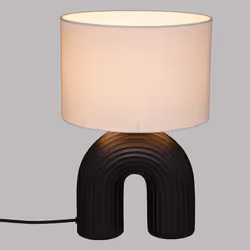 Lampe "Eidel", métal et céramique, noir, H40,5 cm