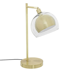 Lampe "Rivi", verre et métal, doré, H48 cm