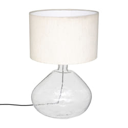 Lampe "Melly", métal et verre, blanc, H60 cm