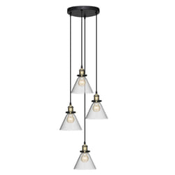 Suspension "Alak", verre, noir, D18 cm