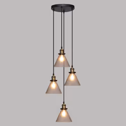 Suspension "Alak", verre, noir, D18 cm