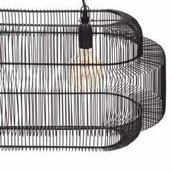 Suspension "Stora", métal filaire, noir, L72,5 cm