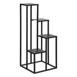 Porte-plante, métal, noir, H86,5 cm