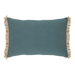 Coussin "Bota", coton et jute, vert jade, 38x58 cm