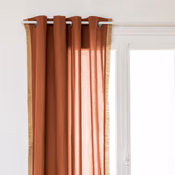 Rideau "Bota", coton et jute, rose terracotta, 140x260 cm