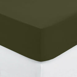 Drap-housse Carina en coton 140x190cm vert kaki Atmosphera créateur d'intérieur