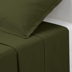 Atmosphera - Drap plat Carina en coton 180x290cm vert kaki créateur d'intérieur
