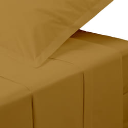 Drap plat, percale, mordoré, 240x290 cm