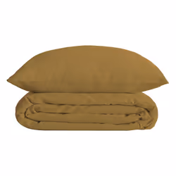 Parure de lit, percale, jaune ocre, 220x240 cm