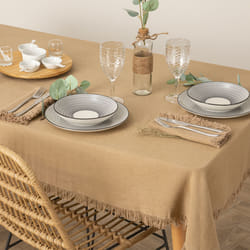 Nappe "Maha", coton, beige, 250x150 cm