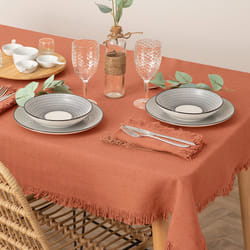 Nappe "Maha", coton, rose terracotta, 250x150 cm