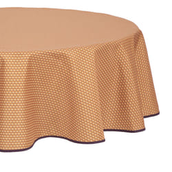 Nappe imprimée anti-tache "Luna", rose terracotta, D180 cm