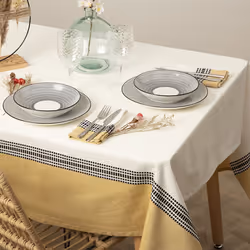 Nappe "Dolly", coton, bicolore, 250x150 cm