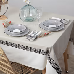 Nappe "Dolly", coton, gris, 250x150 cm