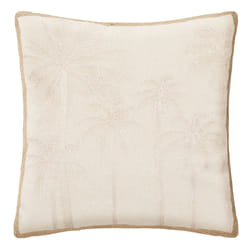 Coussin "Sea view" beige motifs brodés en coton recyclé 40x40 cm