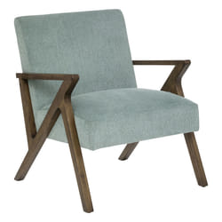 Fauteuil "Orac", bois et hévéa, vert jade