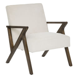 Fauteuil "Orac", bois et hévéa, ivoire
