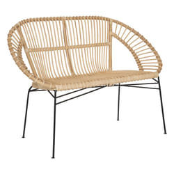 Banquette "Keko", 2 places, rotin et métal