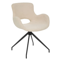 Fauteuil "Kale", bois et métal, ivoire