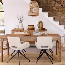 Fauteuil "Kale", bois et métal, ivoire