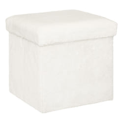 Pouf pliant "Ezzio", bois, blanc