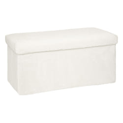 Pouf pliant "Ezzio", bois, blanc