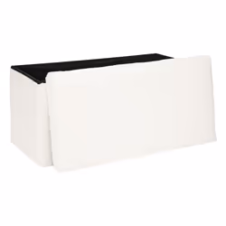 Pouf pliant "Ezzio", bois, blanc