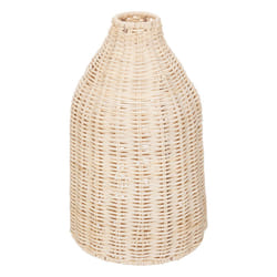 Vase "Sea view" métal et rotin H26 cm
