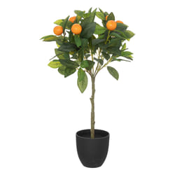 Oranger artificiel, pot en ciment, H58 cm