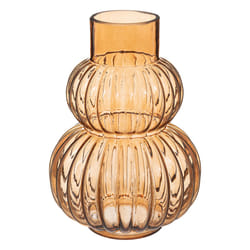 Vase "Rivi", verre, ambre, H25 cm