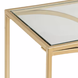Étagère métal et verre trempé doré "Artif"