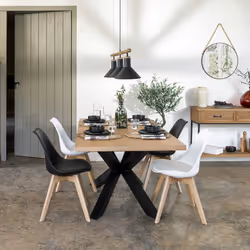 Table à manger "Olaf", métal et bois