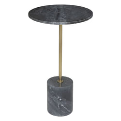 Table d'appoint "Ilian", marbre et métal, gris
