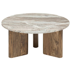 Table basse, marbre et manguier
