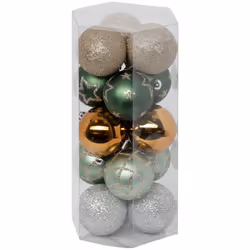 Déco de sapin Lot de 15 Boules de Noël D 5 cm - Vert et Cuivré - Feeric Christmas (-) Dimensions : D. 5 cm - 15 Boules assort ...
