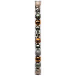 Déco de sapin Lot de 12 Boules de Noël D 6 cm - Vert et Cuivré - Feeric Christmas (-) Dimensions : D. 6 cm - 12 Boules assort ...