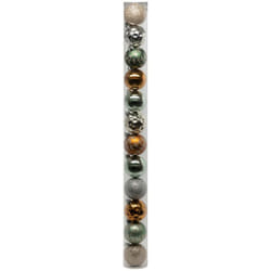 Déco de sapin Lot de 12 Boules de Noël d 6 cm - Vert et Cuivré - Feeric Christmas