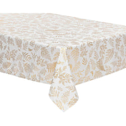 Atmosphera - Nappe anti-taches Blanche imprimé Feuillage doré 140 x 360 cm - Feeric Christmas