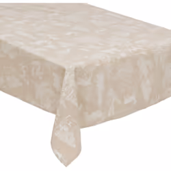 Nappe en Polycoton Beige aspect Jute Imprimé Animaux blanc 140 x 240 cm - Feeric Christmas (-) Dimensions : L. 240 x l. 140 c ...