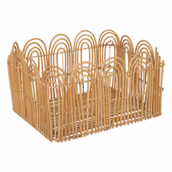 Set de 3 caisses cagettes "Lour", rotin et métal